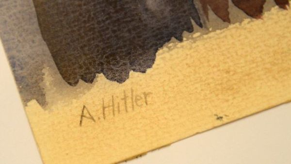 German auction house's plans to sell 31 paintings and drawings by Adolf Hitler (Twitter)
