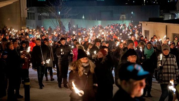 Between 500 and 1000 people attended the event, after which the local Red Cross opened its doors to allow people to receive counselling if they wished to (AFP)