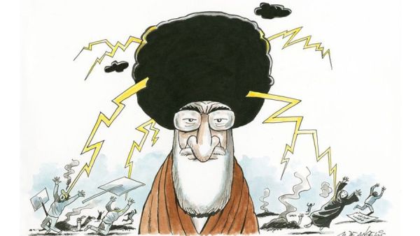 Caricature of Khamenei (Twitter)