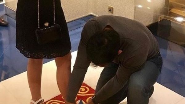 Sakshi captioned the pictures captured from different angles and quipped: 'You paid for the shoes so you tie them too' (Instagram)