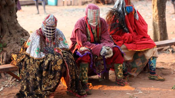 Ceremonial mask dance, Egungun, voodoo, Africa (Shutterstock)