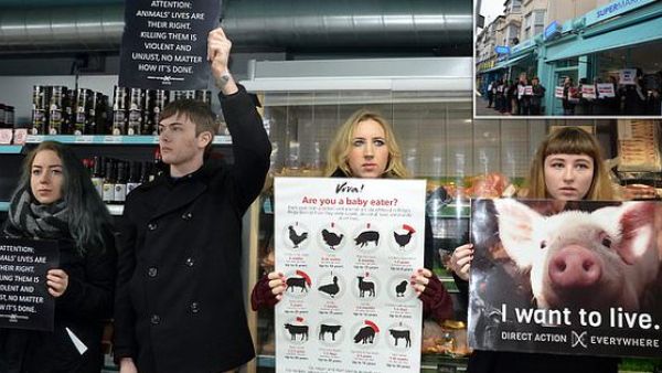 Vegans have targeted a self-proclaimed 'ethical' grocery store (Twitter)