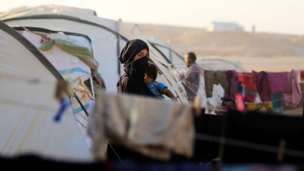 A camp for internally displaced people at Ain Issa on Oct. 21, 2017 (AFP)