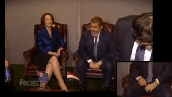 President Morsi engaged in the 'indecent act'.
