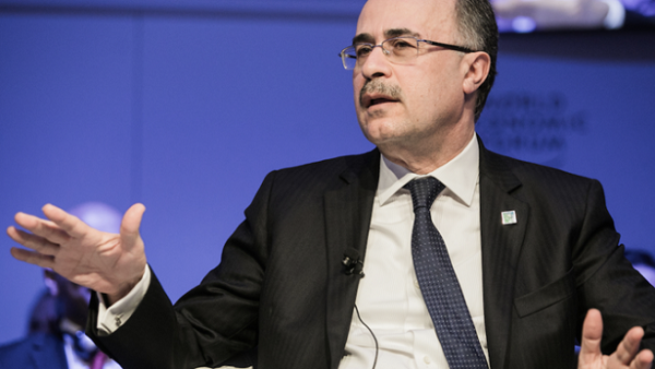 The head of Saudi Aramco, pictured here at Davos 2017, has laid out a roadmap leading to the sale of shares in the world’s biggest oil company in 2021. (AN)
