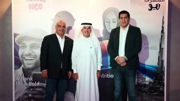 Mashreq Bank plans to halve the number of its branches over the next three years. 