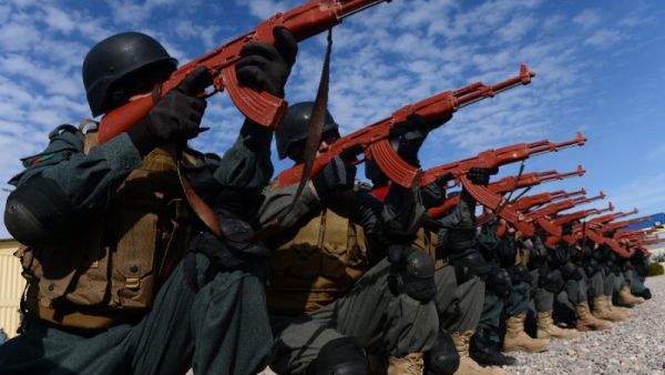Afghan police running a training drill. (AFP/File)