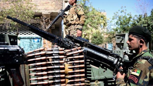 Afghan soldiers at standing on guard in Herat. (AFP) 