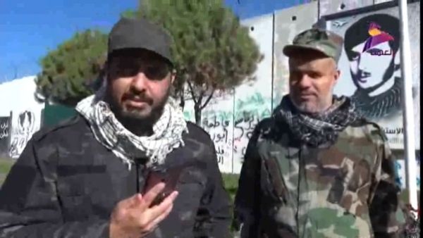 An Iran-backed Iraqi militia leader has been filmed on the Israeli border, declaring his “total readiness to stand with the [...] Palestinian cause against the brutal Israeli occupation" (Facebook/al-khowa al-nathifa)