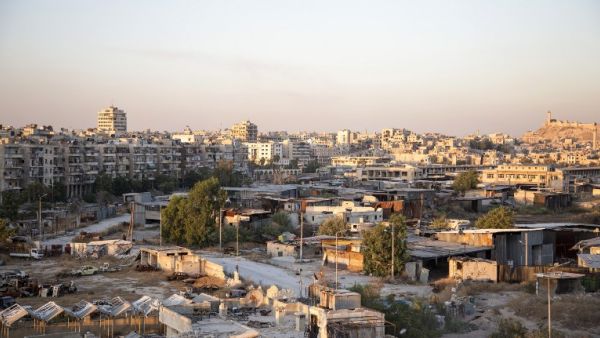 An overview of a rebel-held neighborhood in Aleppo. (AFP/Karam Al-Masri)