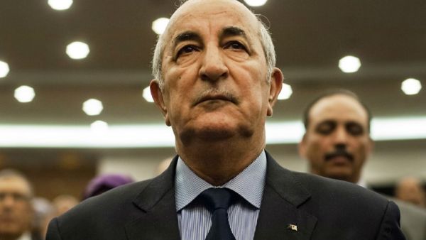 A picture taken on February 2, 2016 shows Abdelmadjid Tebboune during a meeting of the National Liberation Front (FLN) in Algeria. (Ryad Kramdi/AFP)