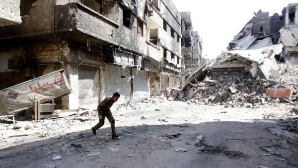 A street in Yarmouk refugee camp in the Syrian capital Damascus in 2013. (AFP