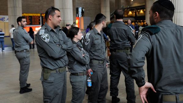 Israeli border police stand guard at Ben Gurion air port near Tel Aviv. (AFP/File) 