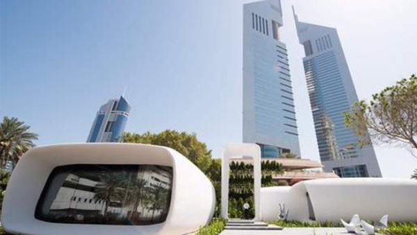 A 3D-printer measuring 20 feet high, 120 feet long and 40 feet wide was used to print the building. (File photo) A 3D-printer measuring 20 feet high, 120 feet long and 40 feet wide was used to print the building. (File photo)
