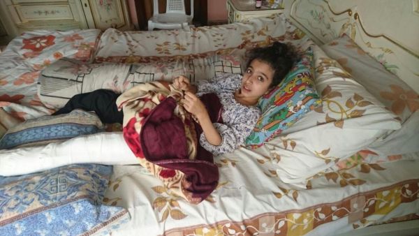 Ghina Wadi was shot on August 2 in her left leg in the besieged city of Madaya. (Twitter) 