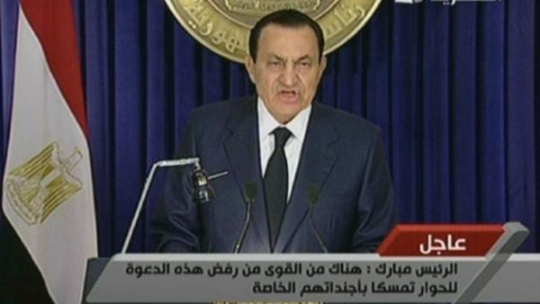 الرئيس المصري في خطابه الأخير للشعب المصري.