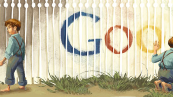 جوجل تحتفل بذكرى مارك توين مؤلف توم سوير.