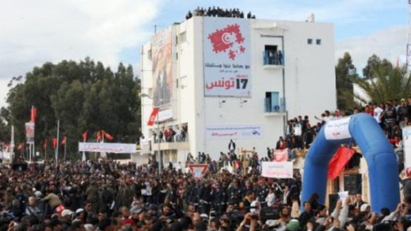 الذكرى الأولى لشعلة الحرية في تونس.