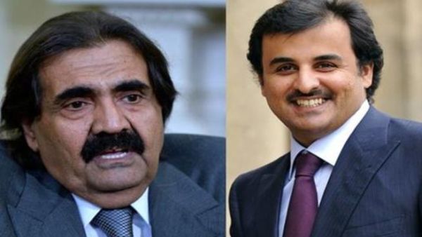 الامير حمد بن خليفة وابنه تميم 