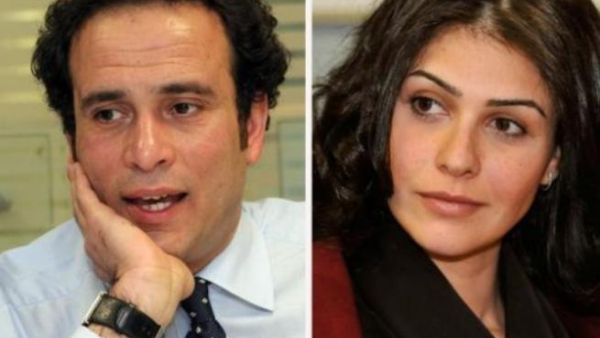 الفنانة بسمة وزوجها الدكتور عمرو حمزاوي