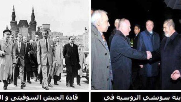 مقارنة ما بين استقبال الرئيس المصري الحالي "محمد مرسي" والرئيس الراحل "جمال عبدالناصر" في روسيا