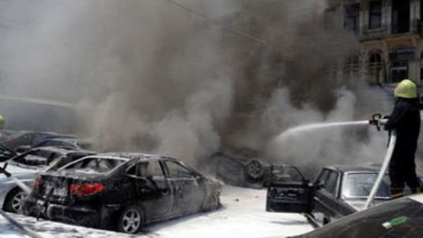 الجيش الحر يفجر مركز الامن القومي في دمشق