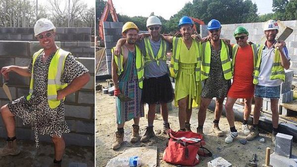 Boiling builders wearing skirts (Twitter)