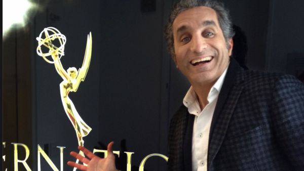 Bassem Youssef announcing his big moment at the Emmy's back in May. (Facebook)