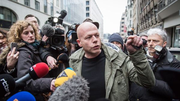 Sven Mary, Belgian lawyer of Paris attacks suspect Salah Abdeslam, talks to the media outside the building of the Federal Police in Brussels, on Saturday. (AFP/Belga/Aurore Belot) Sven Mary, Belgian lawyer of Paris attacks suspect Salah Abdeslam, talks to the media outside the building of the Federal Police in Brussels, on Saturday. (AFP/Belga/Aurore Belot)