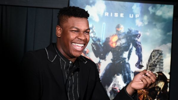 British actor John Boyega plays the son of Idris Elba's character General Stacker Pentecost in "Pacific Rim Uprising," due in theaters March 23. (Source: ILYA S. SAVENOK / GETTY IMAGES NORTH AMERICA / AFP)