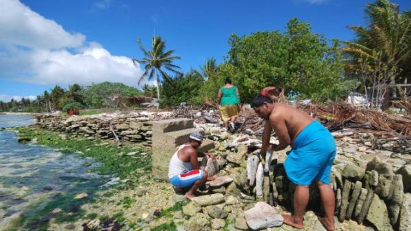 Residents of Kiribati attempt to block the rising tide with stone walls. (File) Residents of Kiribati attempt to block the rising tide with stone walls. (File)