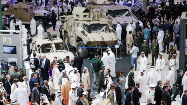 IDEX, which runs to Thursday, is one of the largest arms fairs in the Middle East and is held biannually to showcase the latest in defence technologies and innovations.  (AFP/Karim Sahib)