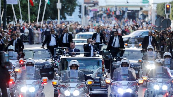 His Majesty King Abdullah II, and His Majesty King Mohammed VI, heading to the Moroccan Royal Court (Twitter)