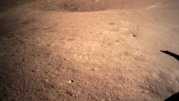 This is the first photo of the moon's far side taken by China's Chang'e-4 lunar probe after its landing Thursday. (Photo by China National Space Administration/EPA)
