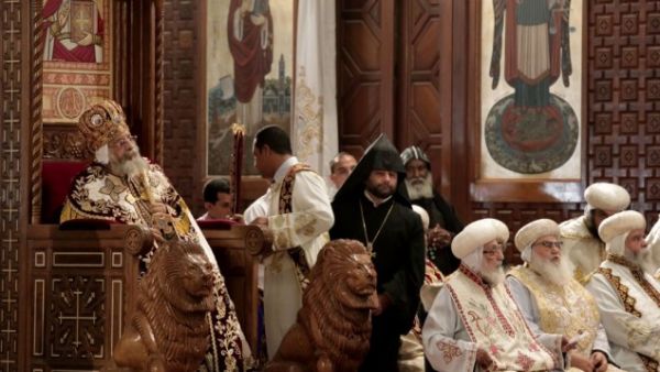 Coptic Pope Tawadros II leads an Easter service in Egypt. (AFP/File)