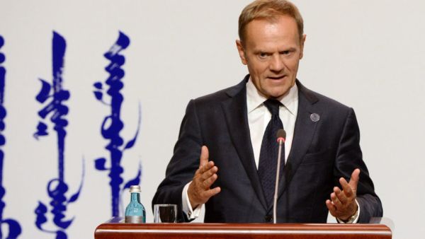 European Council President Donald Tusk says the military strikes against Syria were "necessary and proportionate" (AFP/File Photo)	
