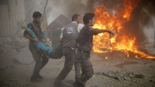 The aftermath of an airstrike on Douma, Syria (AFP/File)