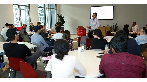 During the Dubai Smartpreneur Competition workshop.