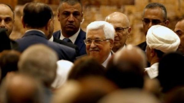 عباس خلال اجتماع المجلس الوطني الفلسطيني في رام الله
