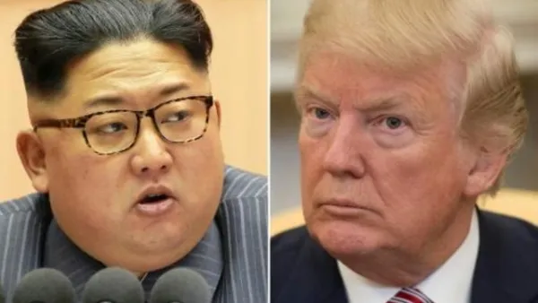 صورة مجمعة للرئيس الأمريكي دونالد ترامب والزعيم الكوري الشمالي كيم جونج أون
