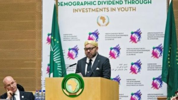 الملك محمد السادس متحدثا في قمة الاتحاد الافريقي في اديس ابابا

