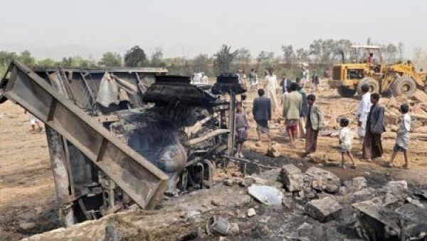 موقع غازة شنها التحالف بقيادة السعودية في صعدة بشمال اليمن يوم الجمعة
