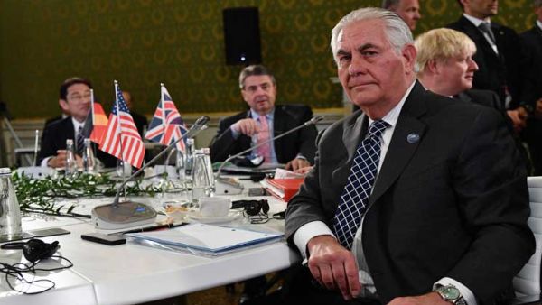 وزير الخارجية الأمريكي ريكس تيلرسون خلال اجتماع وزراء خارجية دول مجموعة السبع