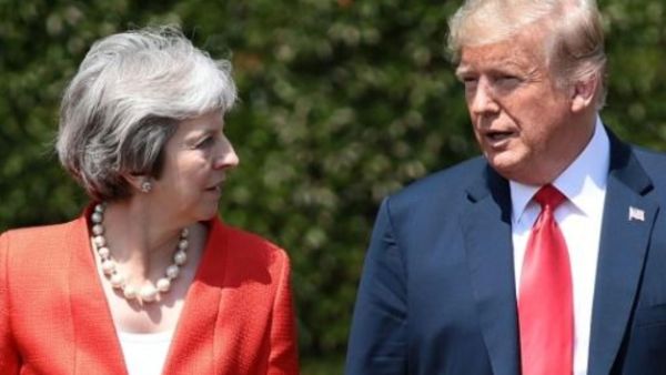 ماي وترامب بعد المحادثات في ايلسبري

