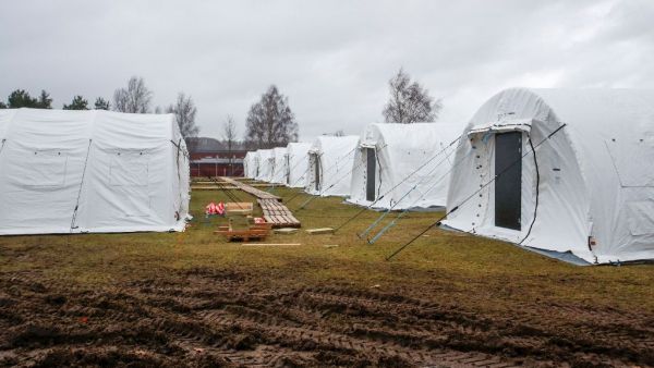 A refugee camp outside of Lund, Sweden (AFP/Drago Prvulovic)
