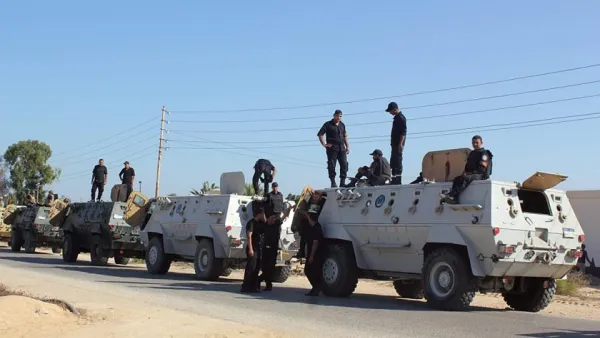 Egyptian security forces are seen on patrol in Sinai. (AFP/File)