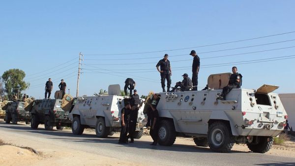 Egyptian security forces on patrol in the Sinai peninsula. (AFP/File)