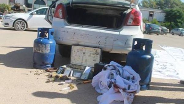 Car bombs are often made using gas containers and explosives placed inside the trunk of the car.  [Ashraf Abdul-Wahab]
