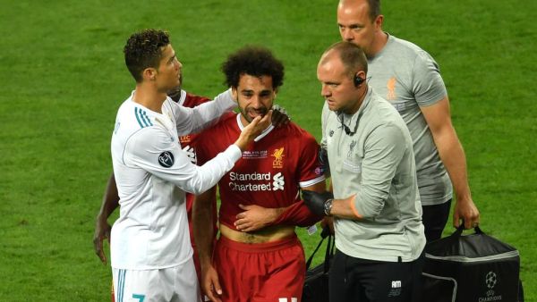 Mohammed Salah leaving the game in tears after sustaining a shoulder injury. (FIFA Instagram)