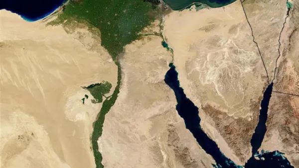 النيل في مصر/ صورة من الاقمار الصناعية